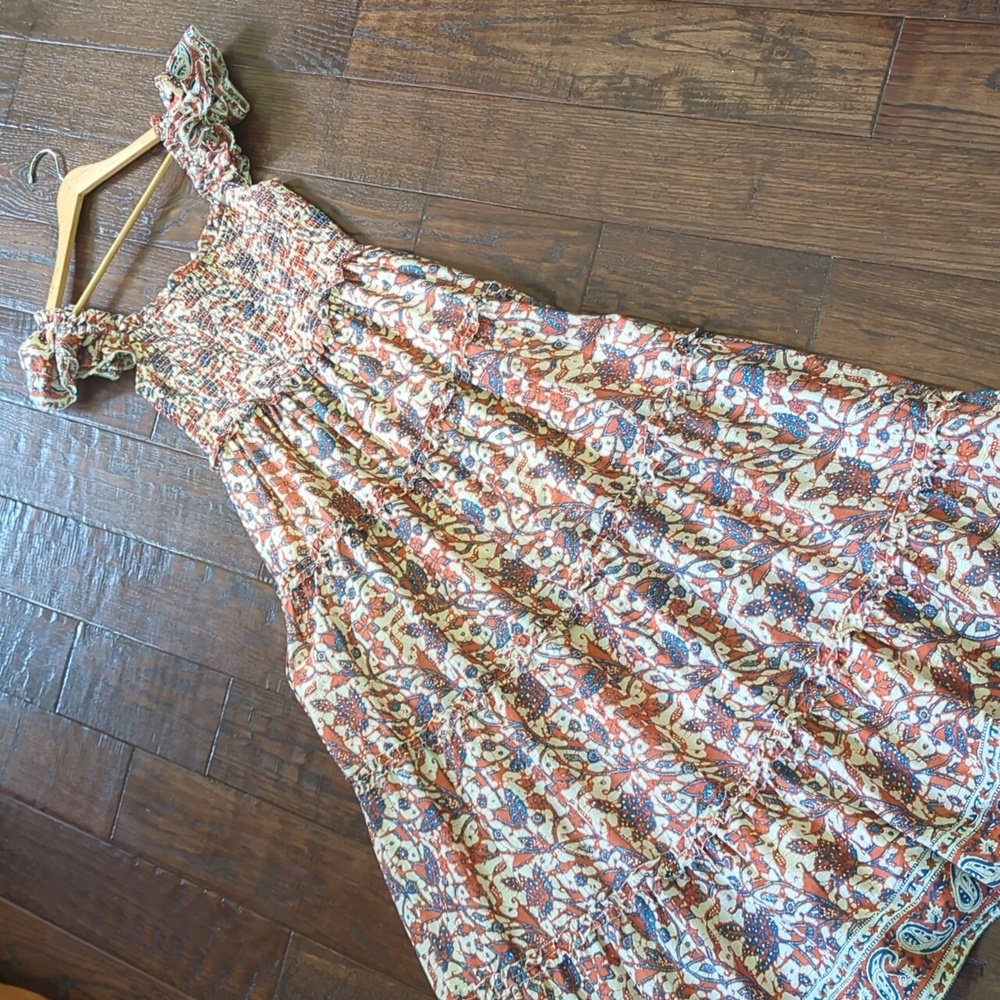 ANTHRO I NWT Smocked Tiered Boho Foral Mabel Maxi Dress by Love the Label, S - Picture 3 of 16